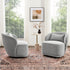 Laura Bouclé Swivel Barrel Chair - Black/White Modern Swivel Chair | Swivel Accent Chairs | Kinwell Furniture | Swivel Armchairs